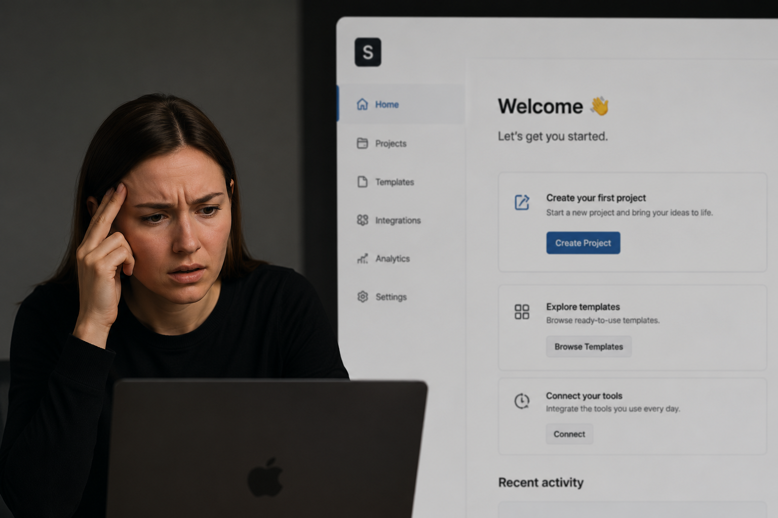 Confusion — user paused on onboarding screen