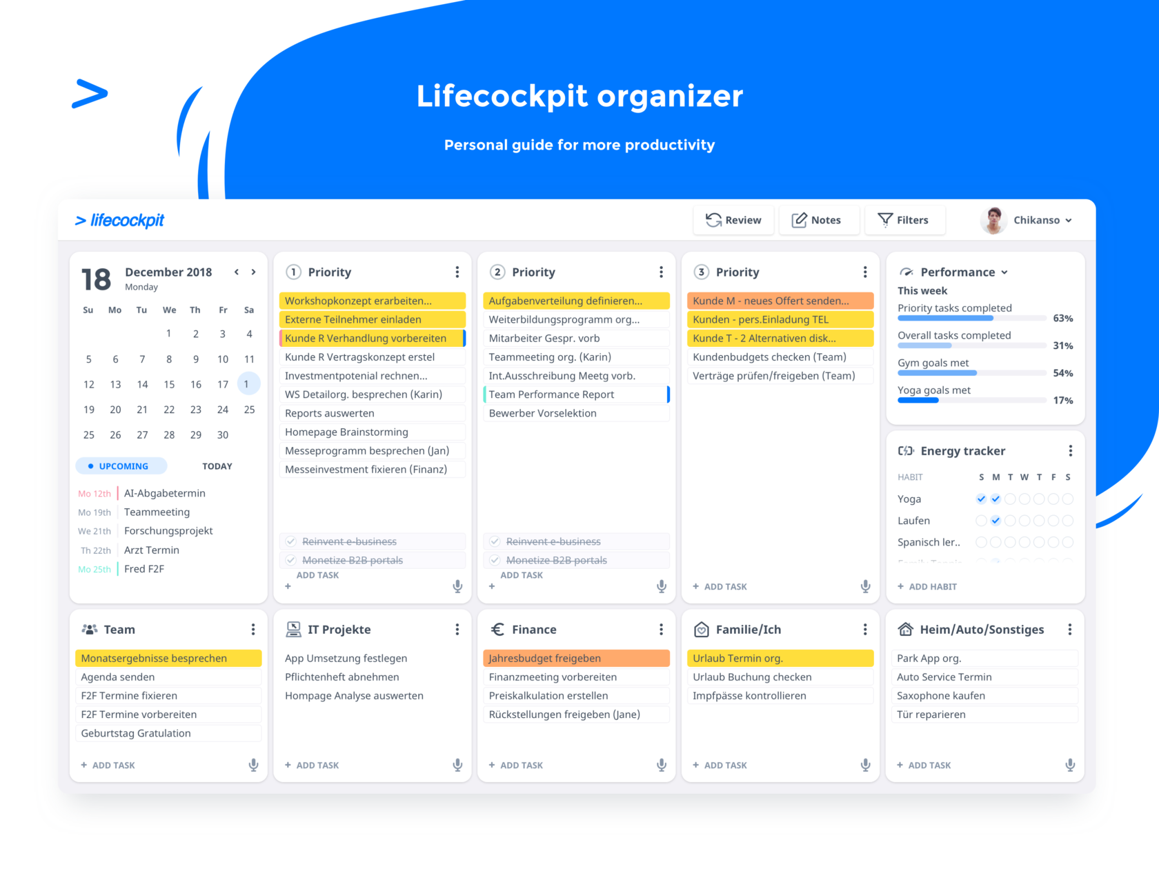Lifecockpit application