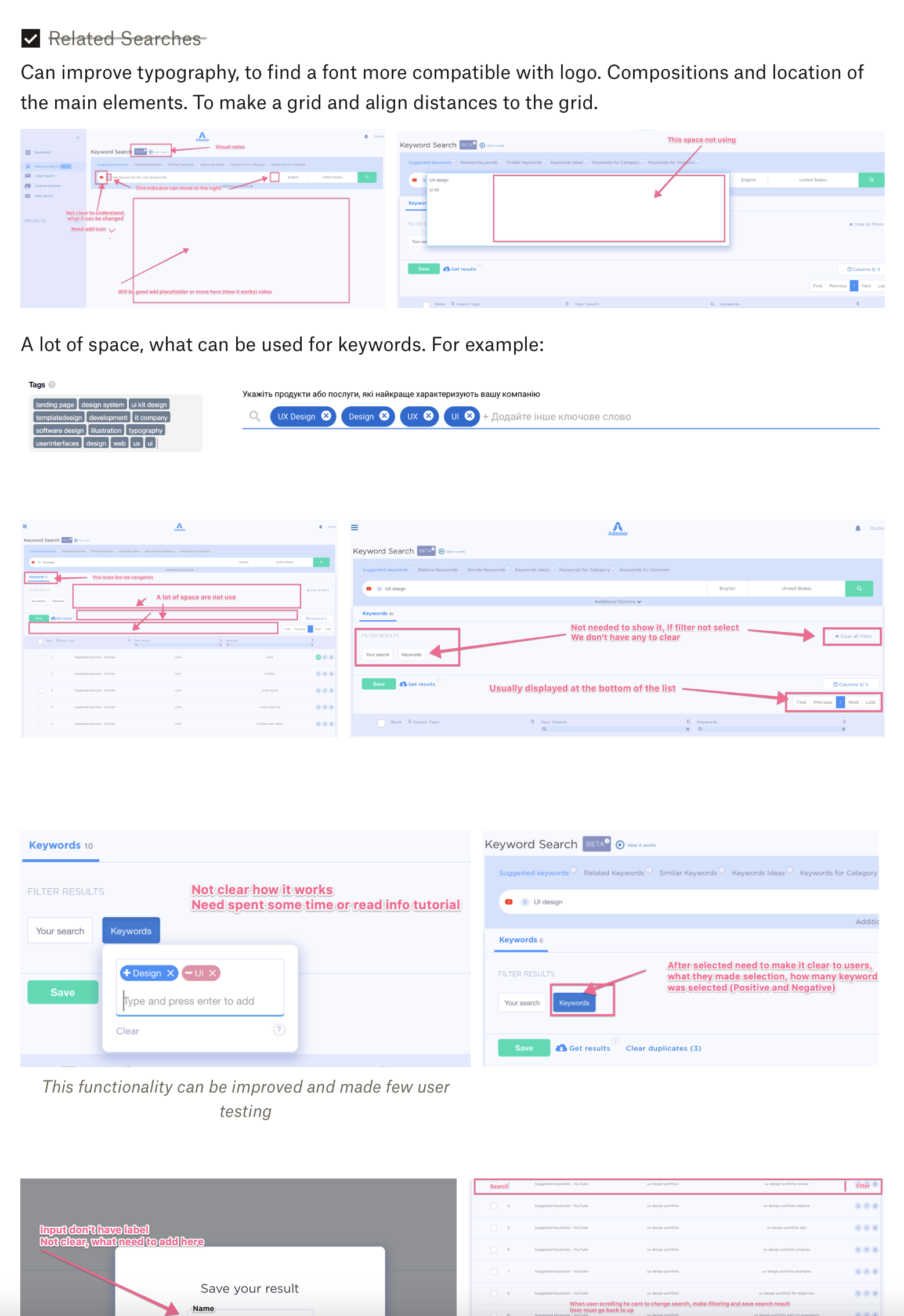 Identifying usability issues
